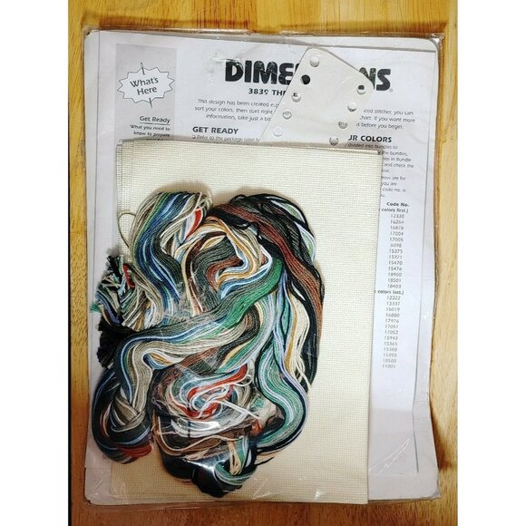 Dimensions Vintage Cross Stitch Kit 3839 Three Bird Watchers Cats 1997 - Picture 2 of 2